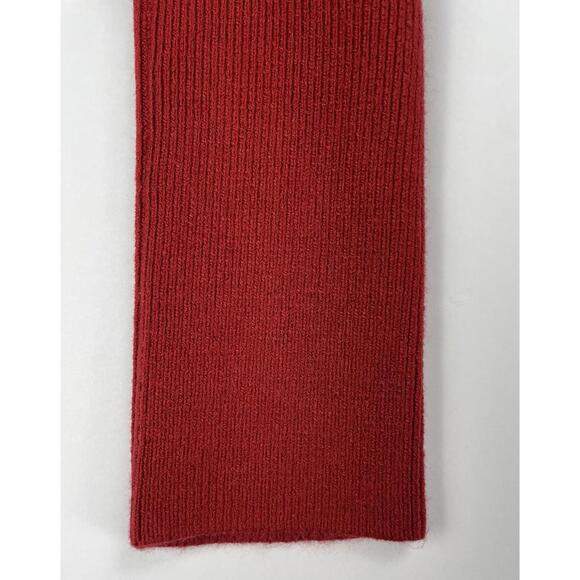 French Connection Large Balloon Sleeve Sweater Dress Red Midi/Long  Stretch - Picture 9 of 12